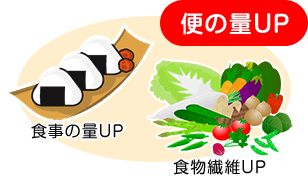 食事の量UP 食物繊維UP 便の量UP